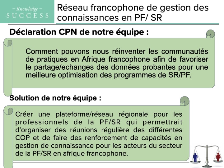 Réseau francophone de gestion des connaissances en PF/SR