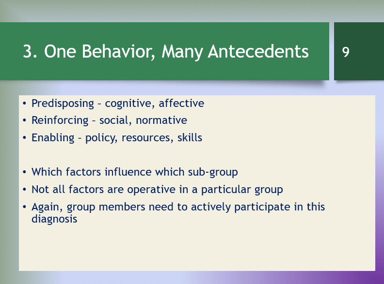 One Behavior Many Antecedents