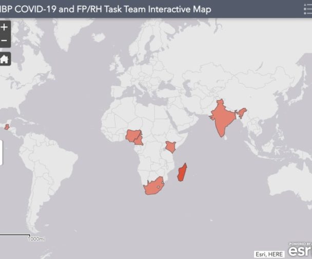 Mapa interativo da equipe de tarefas do IBP COVID-19 e FP/RH