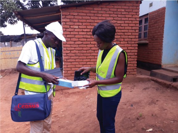 Census workers in Malawi use tablets for data collection. Image source: www.census.gov