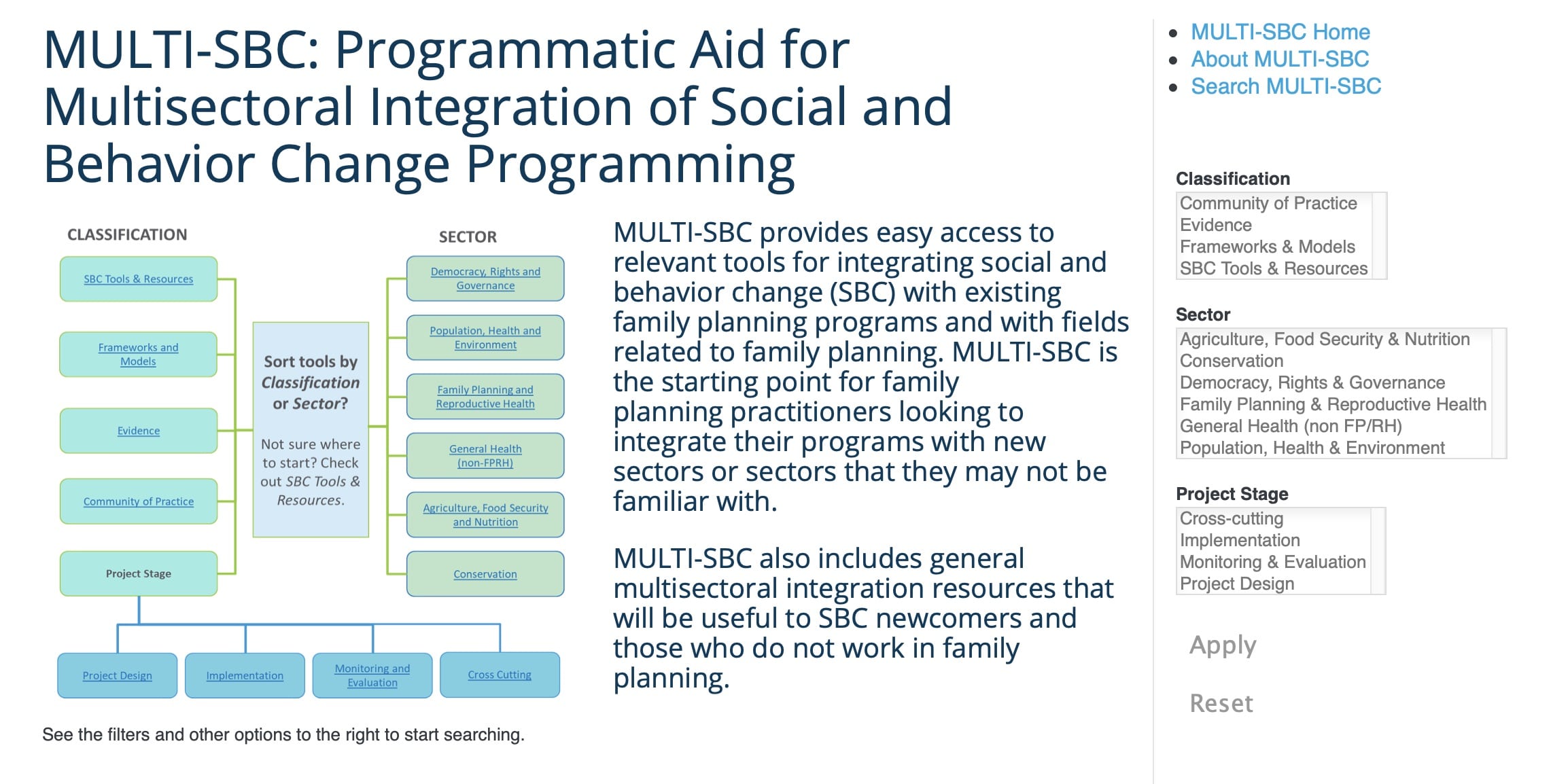 MULTI-SBC : Aide programmatique pour l'intégration multisectorielle des programmes de changement social et de comportement