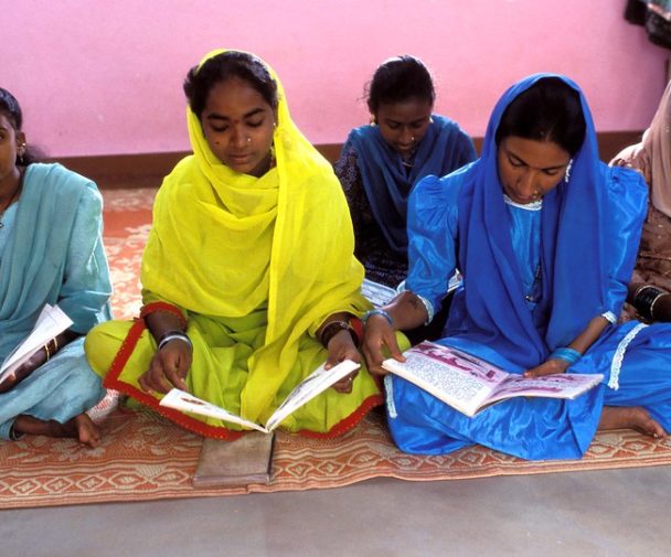 Women at an adult literacy class funded by Paraspara Trust. Photo: John Isaac/ World Bank