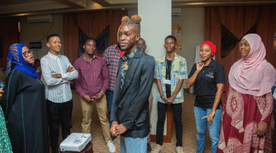 Several Young and Alive Youth Fellowship participants gather together at the 2nd Social Entrepreneurship workshop in Tanzania. Photo credit: Mwinyihija Juma at Young and Alive Initiative