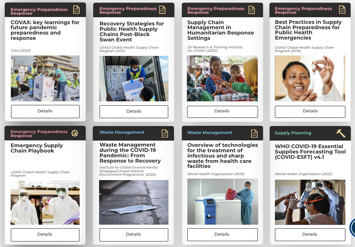 screenshot of ERC: resilient supply chain in a public health emergency