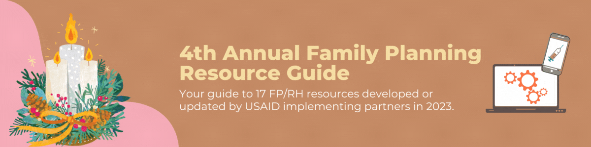 Blush pink and caramel color banner image that states "4th Annual Family Planning Resource Guide".
