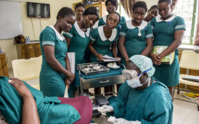 Midwifes undergoing training to ensure safe delivery and comprehensive reproductive health services